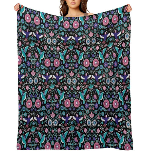 Hummingbird Garden 2 Throw Blanket