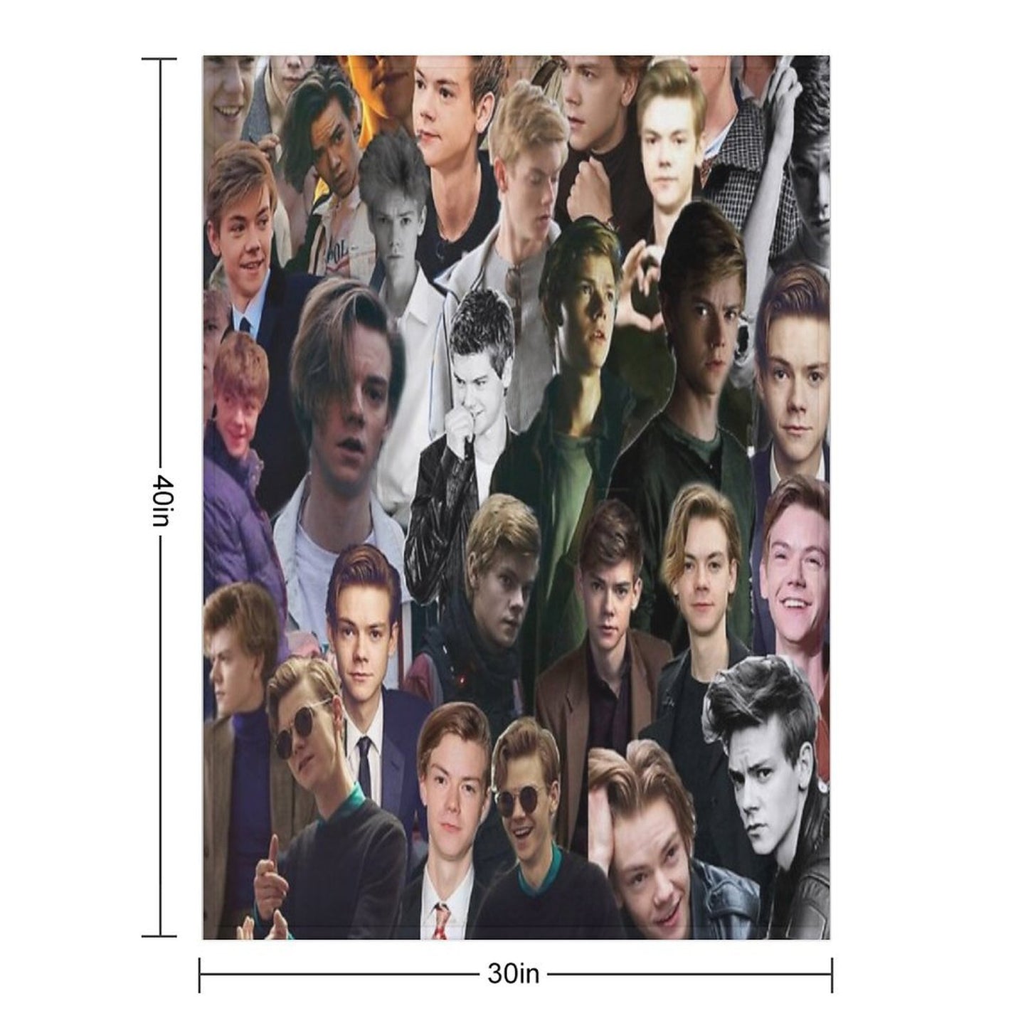 Thomas Brodie-Sangster Collage Throw Blanket