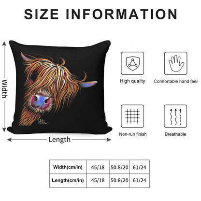HiGHLaND CoW PRiNT SCoTTiSH ' SuGaR LuMP 2 ' BY SHiRLeY MacARTHuR Soft Multiple Sizes Throw Pillow