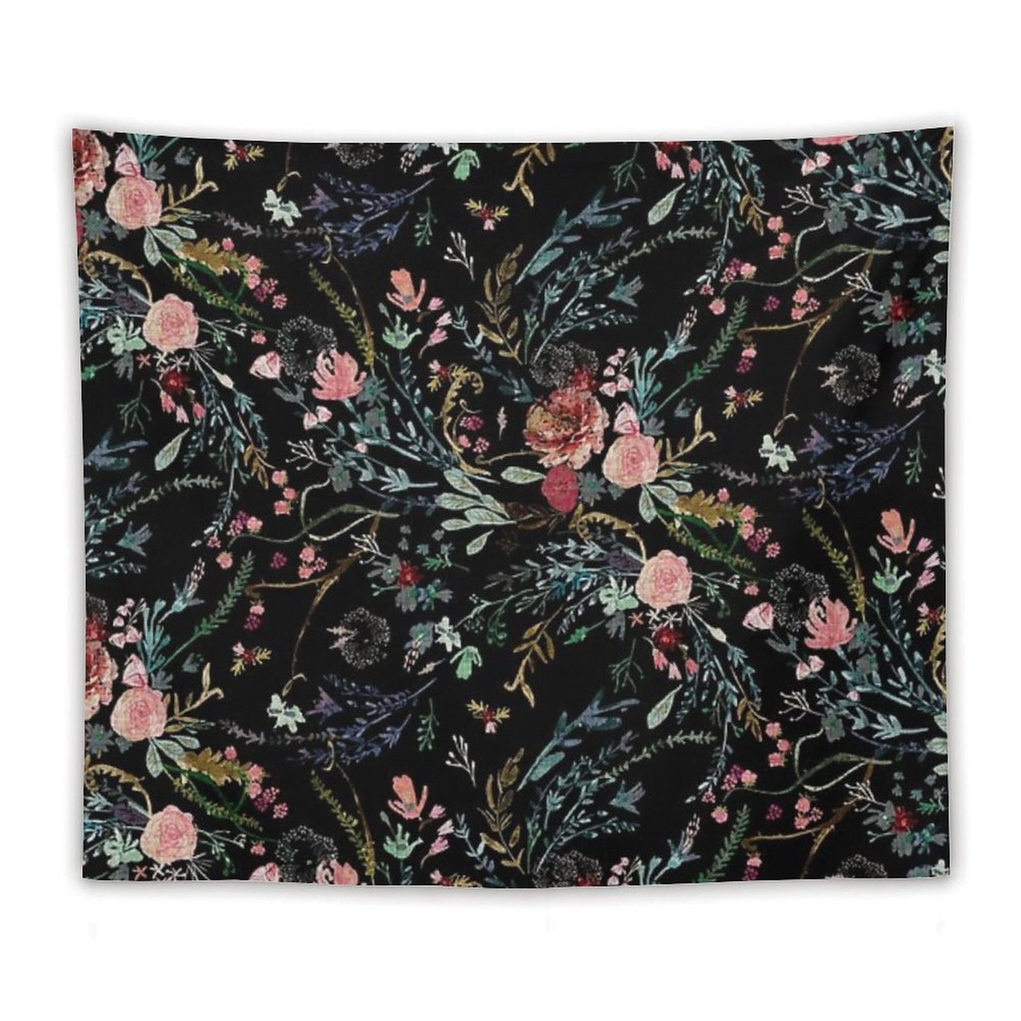 Midnight Floral Tapestry