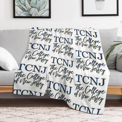 TCNJ The College of NJ Script Logo Throw Blanket