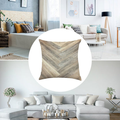 Contemporary Caramel Brown Grey Beige Farmhouse Barn Wood Linen Throw Pillow Cover