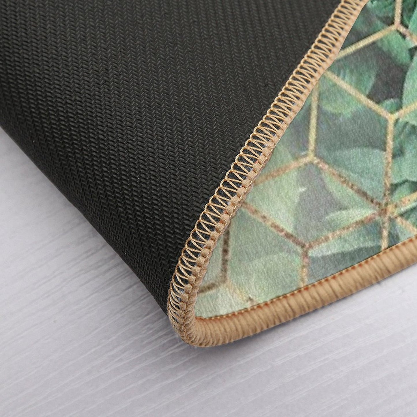 Leaves And Cubes Bath Mat