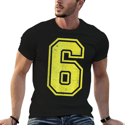Number 6 Funny Meme 67 Graphic  Oversized Silhouette T-Shirt