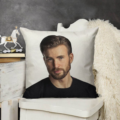 Chris Evans Being Hot Linen Throw Pillow Cover