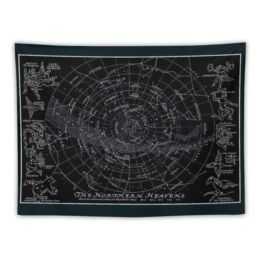 THE NORTHERN HEAVENS  Vintage Star Map Print Tapestry