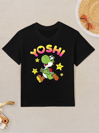 Nintendo Super Mario Yoshi Star Power Sprint Graphic Kids T-Shirt