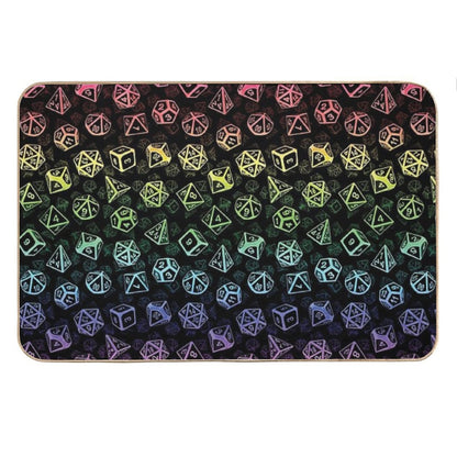 D20 Dice Set Pattern (Rainbow) Bath Mat