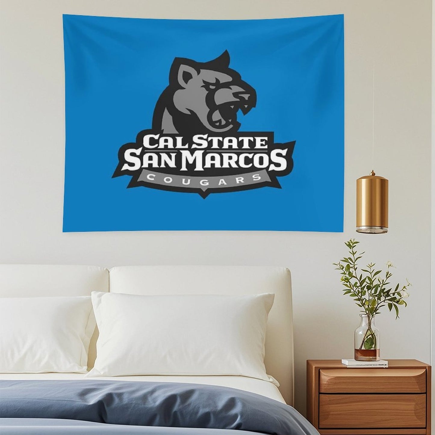 San Marcos Black Cougar Tapestry