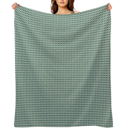 Tiny Diamond Petals in Green Throw Blanket