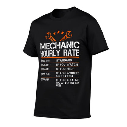 Funny Mechanic Hourly Rate Auto Car Mechanic Labor Rates T-Shirt