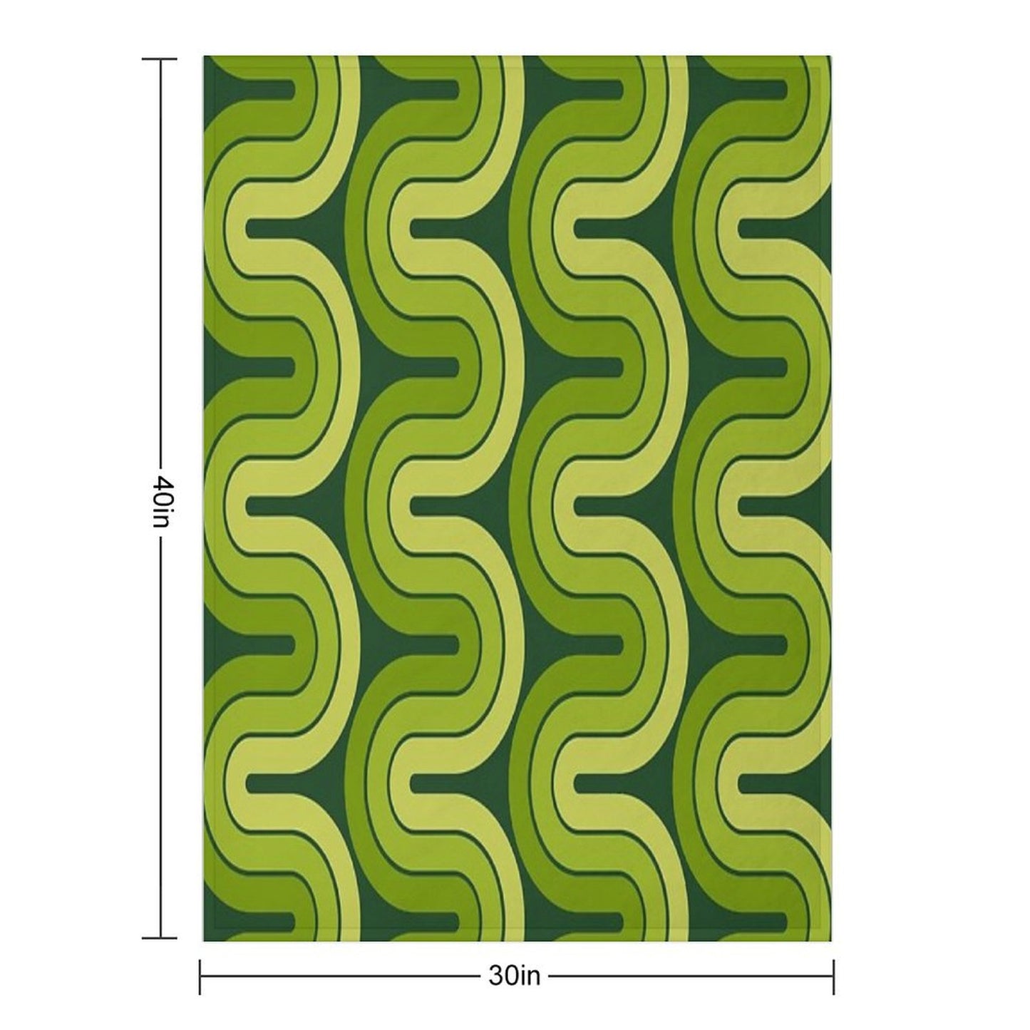 Retro Geometric Gradated Design Avocado Green Throw Blanket