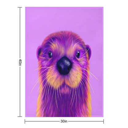 Purple Otter Throw Blanket