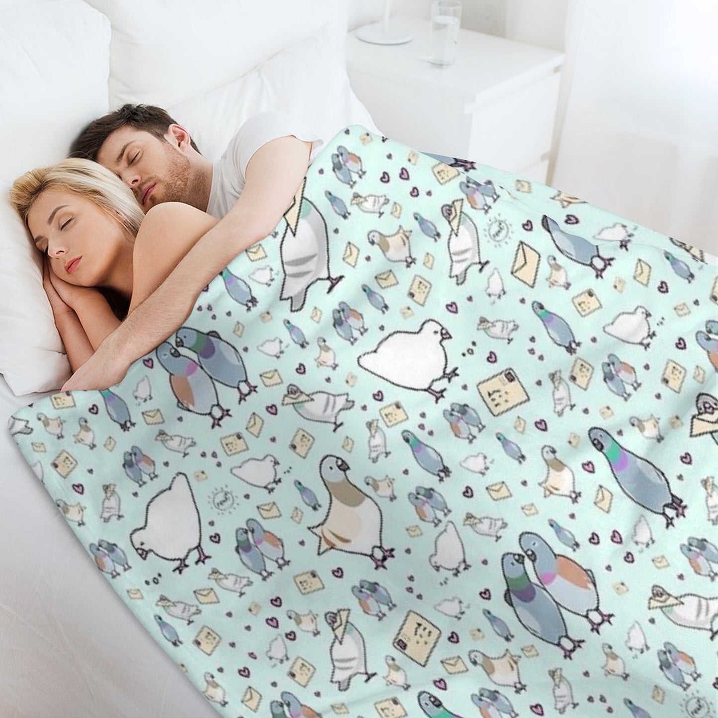 Pigeons Throw Blanket