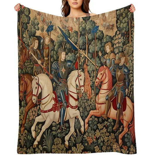 Medieval Knights Jousting Throw Blanket
