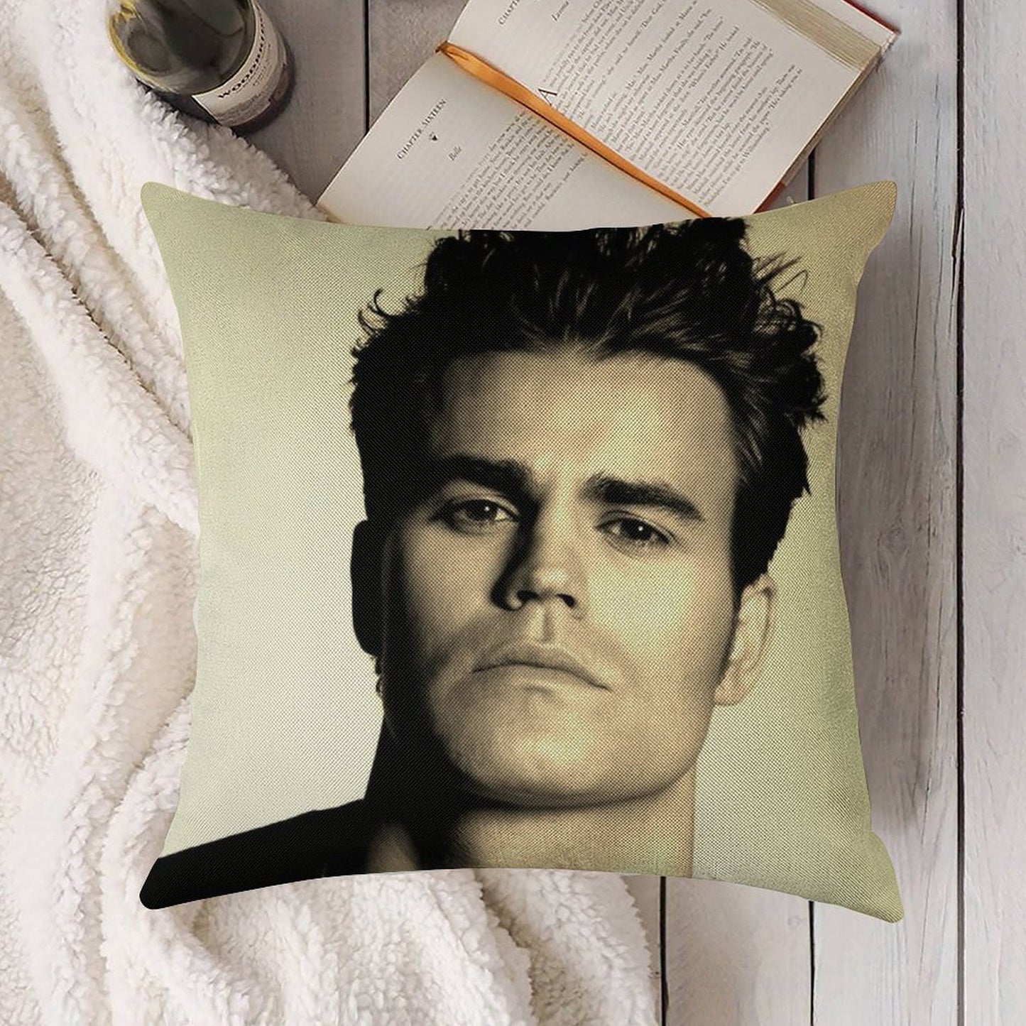 Paul Wesley GFY Linen Throw Pillow Cover