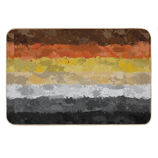 Bear Paint Splatter Flag Bath Mat