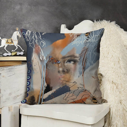 Wings of Psyche Linen Throw Pillow Cover