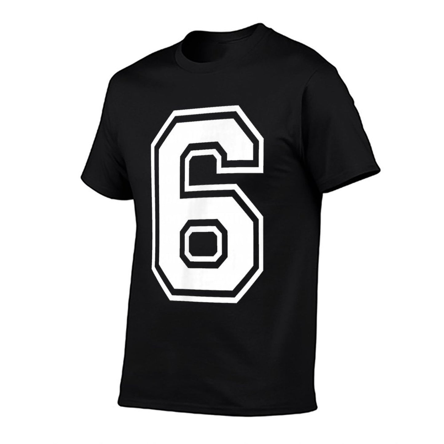 6 Number Six Team Sports Graphic Design Matching Varsity  Ribbed Collar T-Shirt