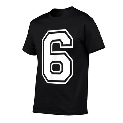 6 Number Six Team Sports Graphic Design Matching Varsity  Ribbed Collar T-Shirt