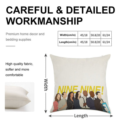 Nine Nine Squad Linen Throw Pillow Cover