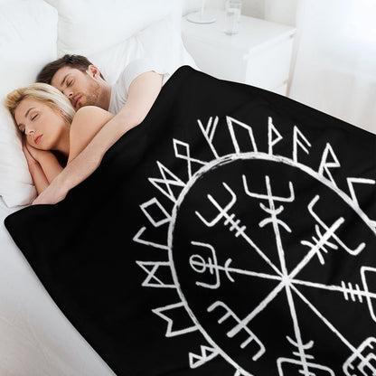 Nordic Mythology Rune Circle Throw Blanket