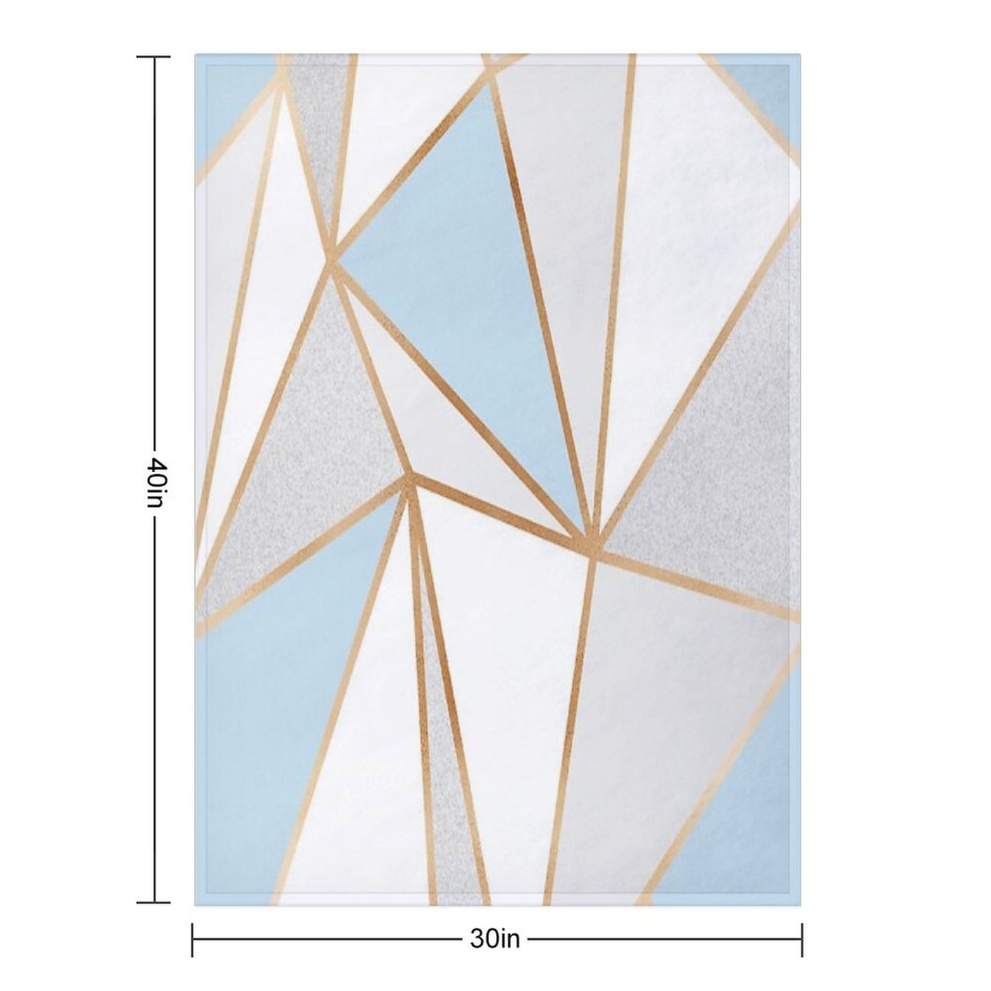 Blue, Grey & Gold Geo Throw Blanket