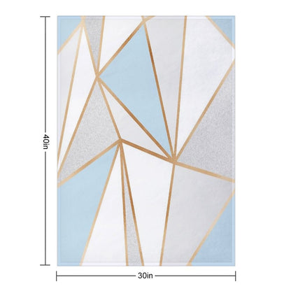 Blue, Grey & Gold Geo Throw Blanket