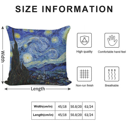 Starry Night - Vincent Van Gogh Soft Luxury Feel Throw Pillow