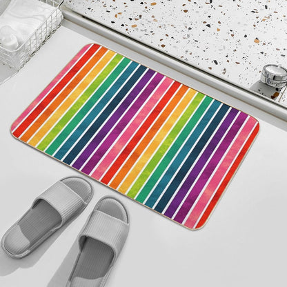 Rainbow Stripes Bath Mat