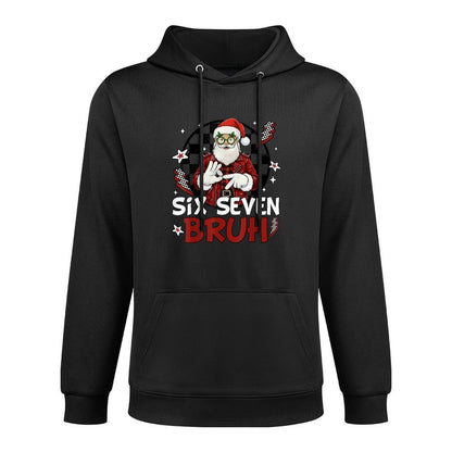 Six Seven Bruh Santa Funny 67 Christmas Meme Versatile Streetwear Hoodie