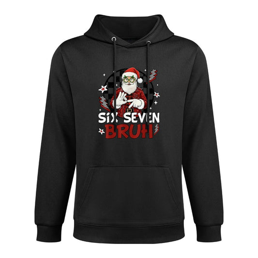 Six Seven Bruh Santa Funny 67 Christmas Meme Versatile Streetwear Hoodie