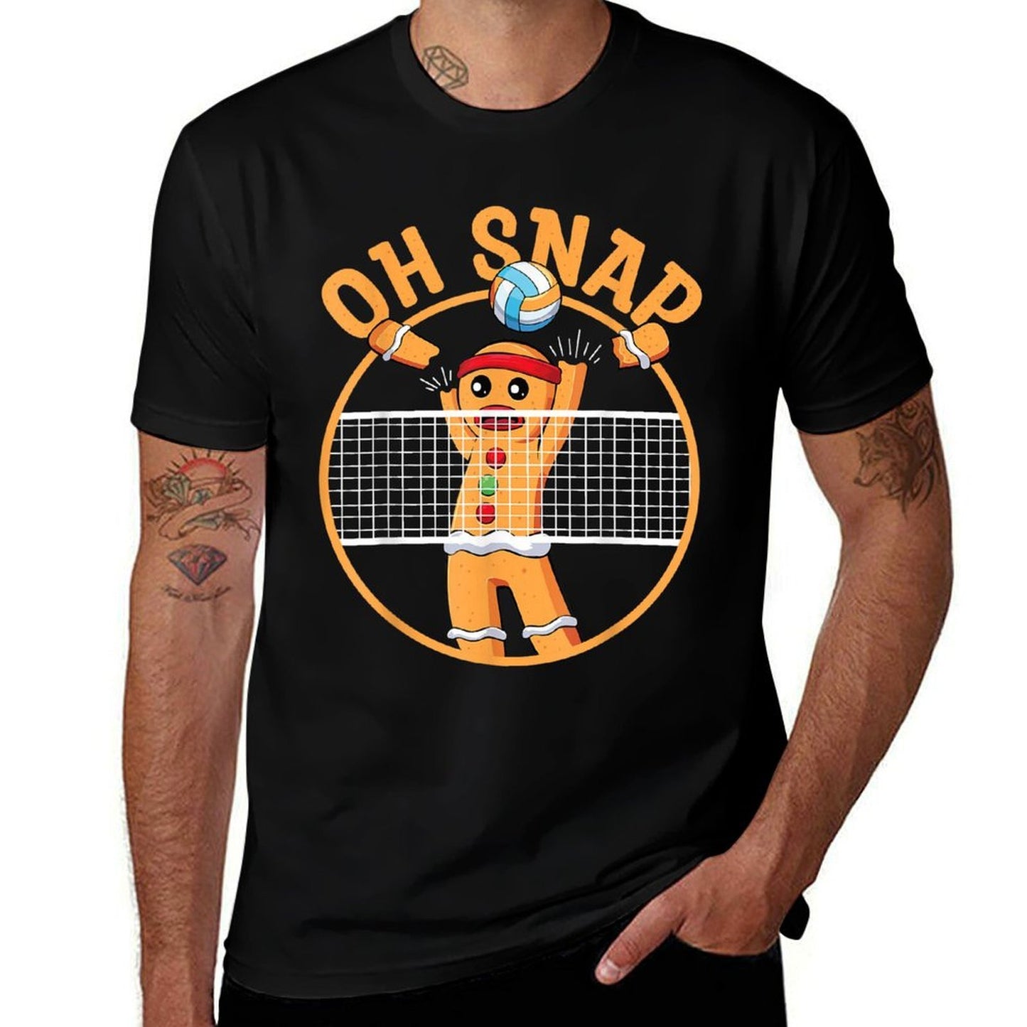 Oh Snap Gingerbread Man Christmas Volleyball  Odor-resistant T-Shirt