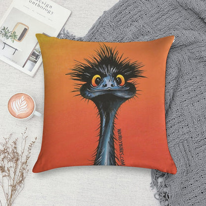 Stunned Emu with Sunset Soft Durable Construction Throw Pillow