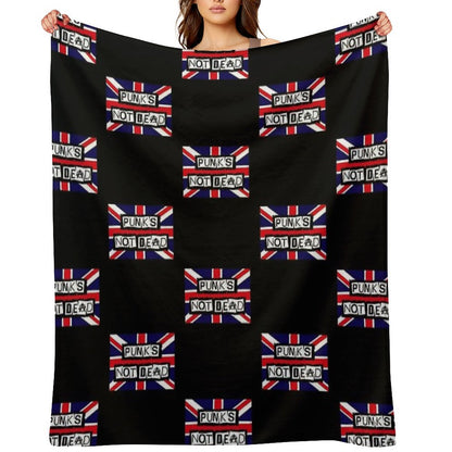 Union Jack. Punks Not Dead Throw Blanket