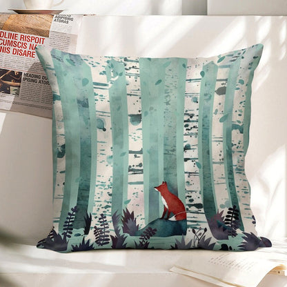 The Birches Linen Throw Pillow Cover