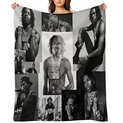 Lil Baby  B&W Collage Throw Blanket