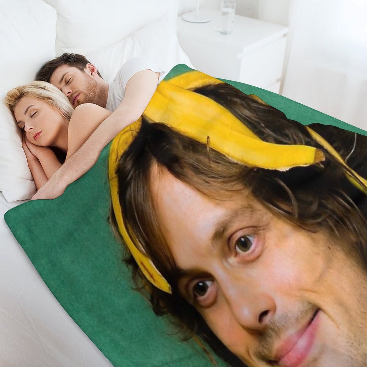 Matthew Gray Gubler with A Banana Throw Blanket