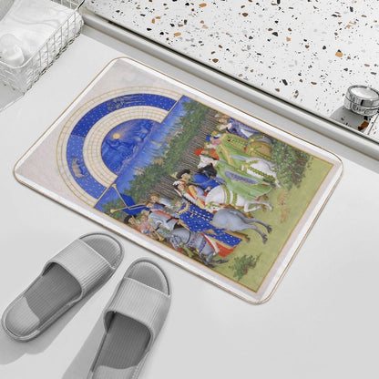 Les Très Riches Heures Du Duc De Berry 15th Century by Frères De Limbourg  Long-Lasting Bath Mat