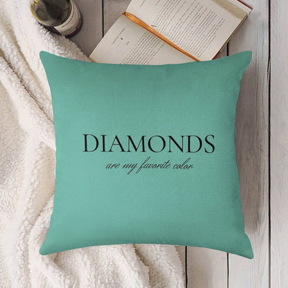 Diamonds Are My Favorite Color Linen Throw Pillow Cover