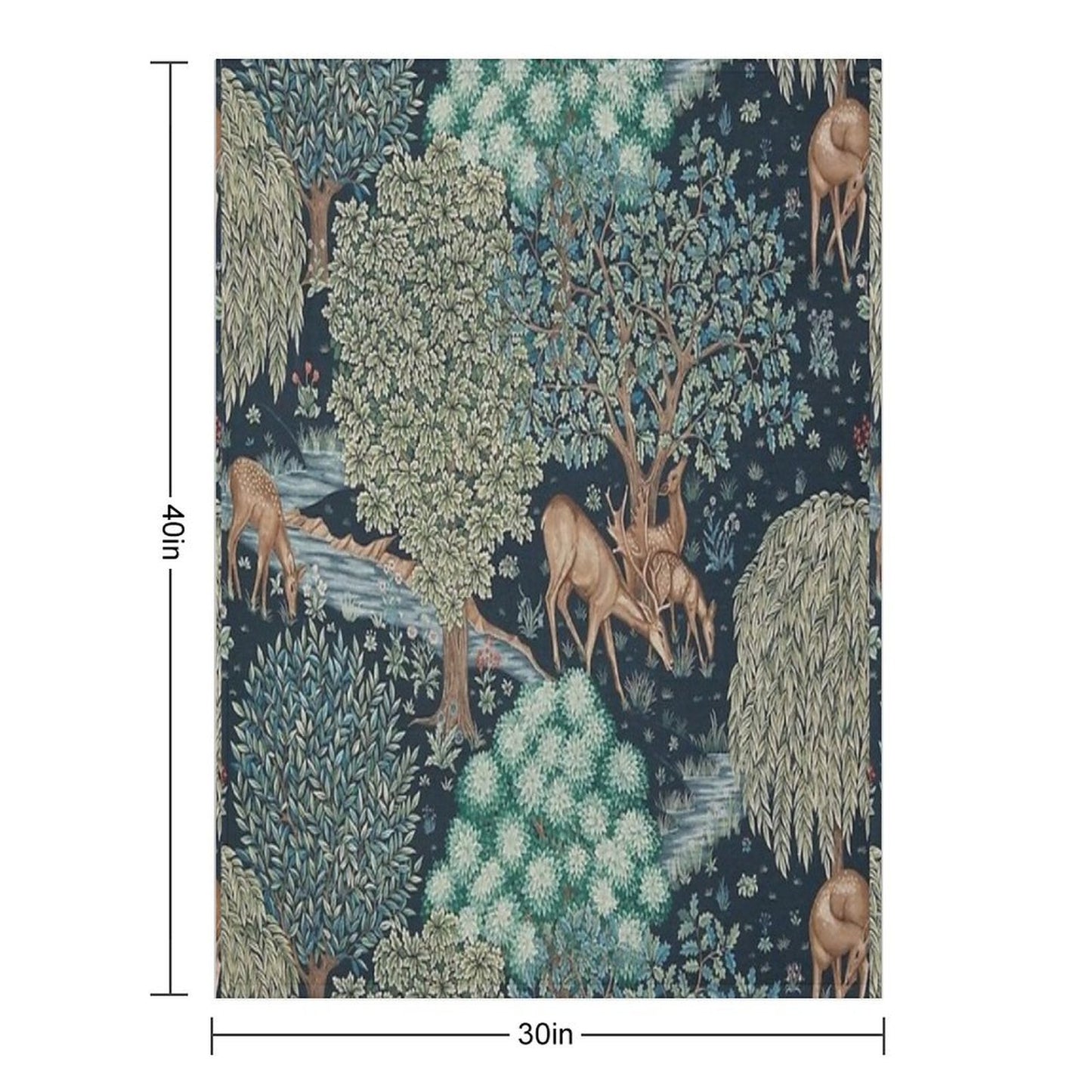 William Morris - The Brook Tapestry - Forest Deer Throw Blanket