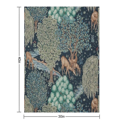 William Morris - The Brook Tapestry - Forest Deer Throw Blanket