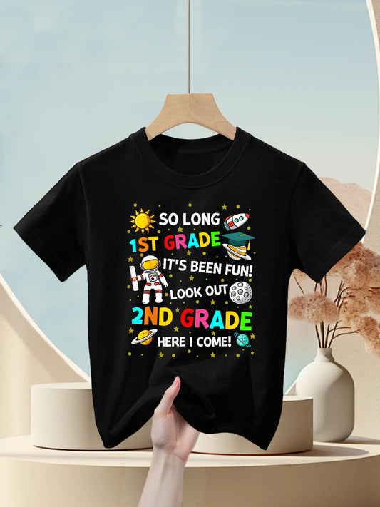 1st Grade Graduation Shirt So Long 1st Grade Astronaut Space Kids T-Shirt