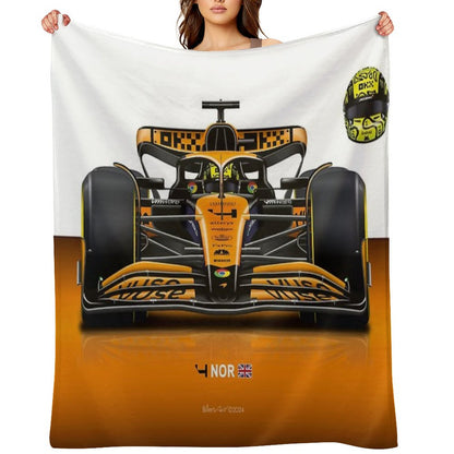 Many Lando Norris Items 2024 Formula 1 McLaren Racing Car Throw Blanket