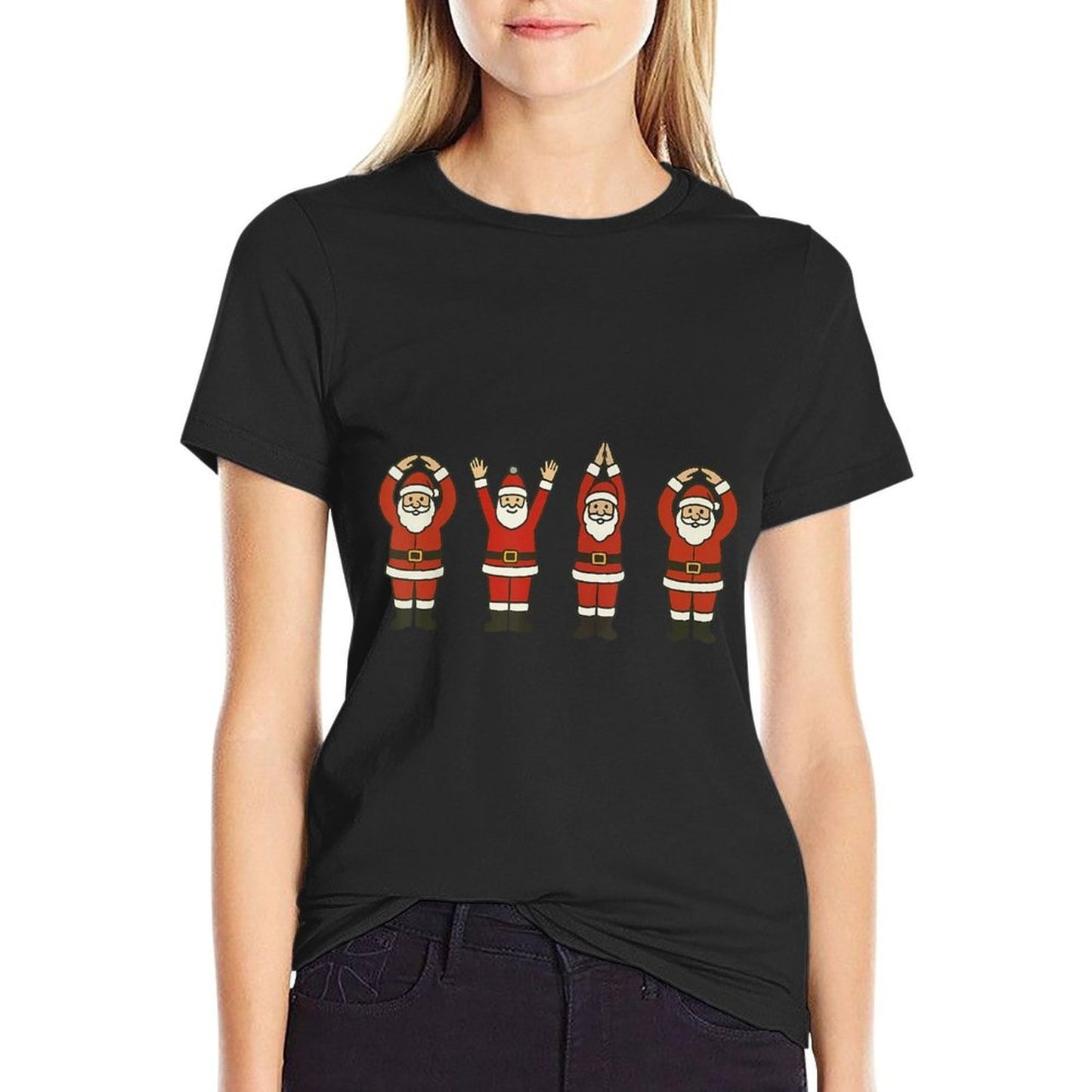 Funny Santa Ohio Midwestern Party O-H-I-O Christmas Season  Polyester Blend T-Shirt