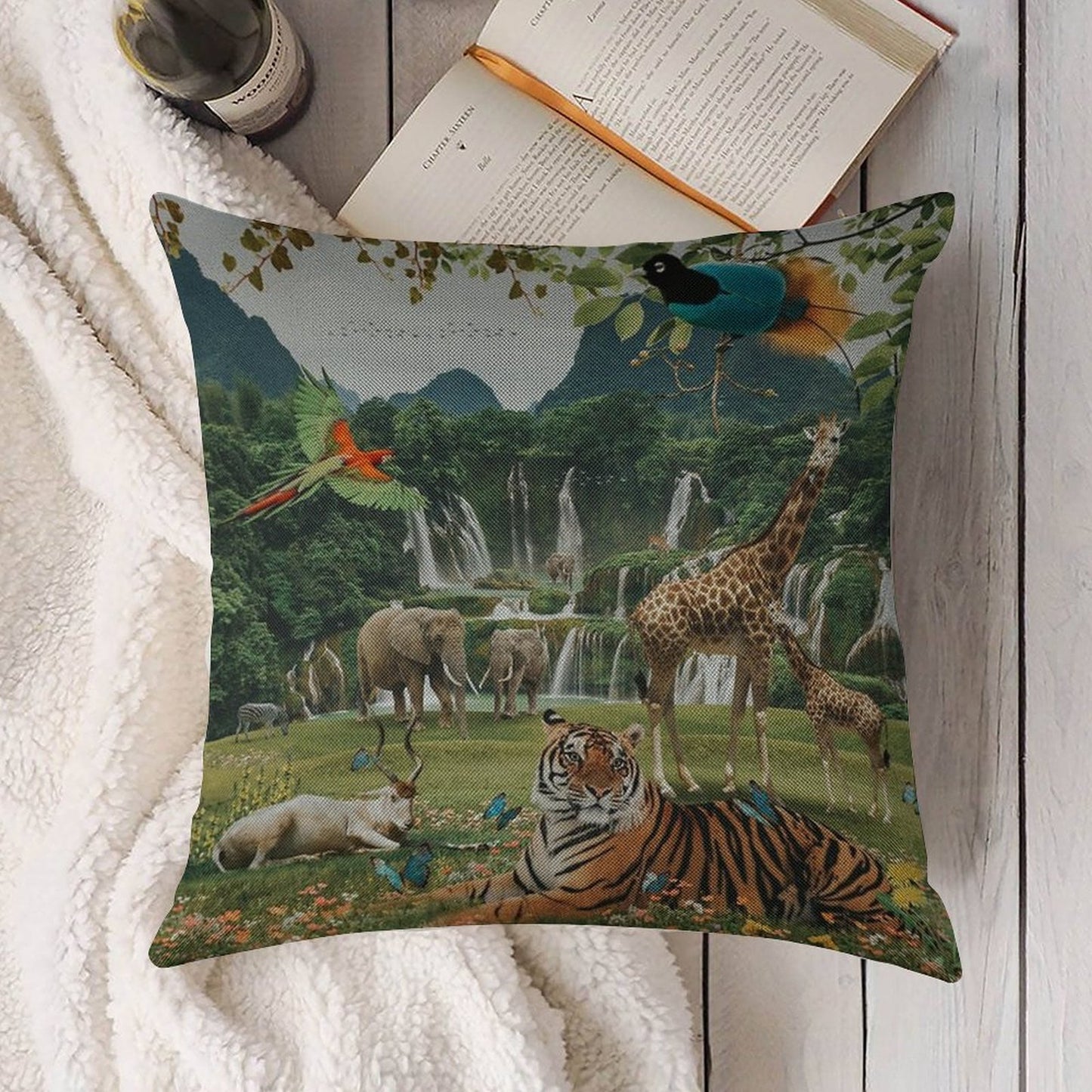 NEW WORLD Linen Throw Pillow Cover