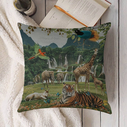 NEW WORLD Linen Throw Pillow Cover