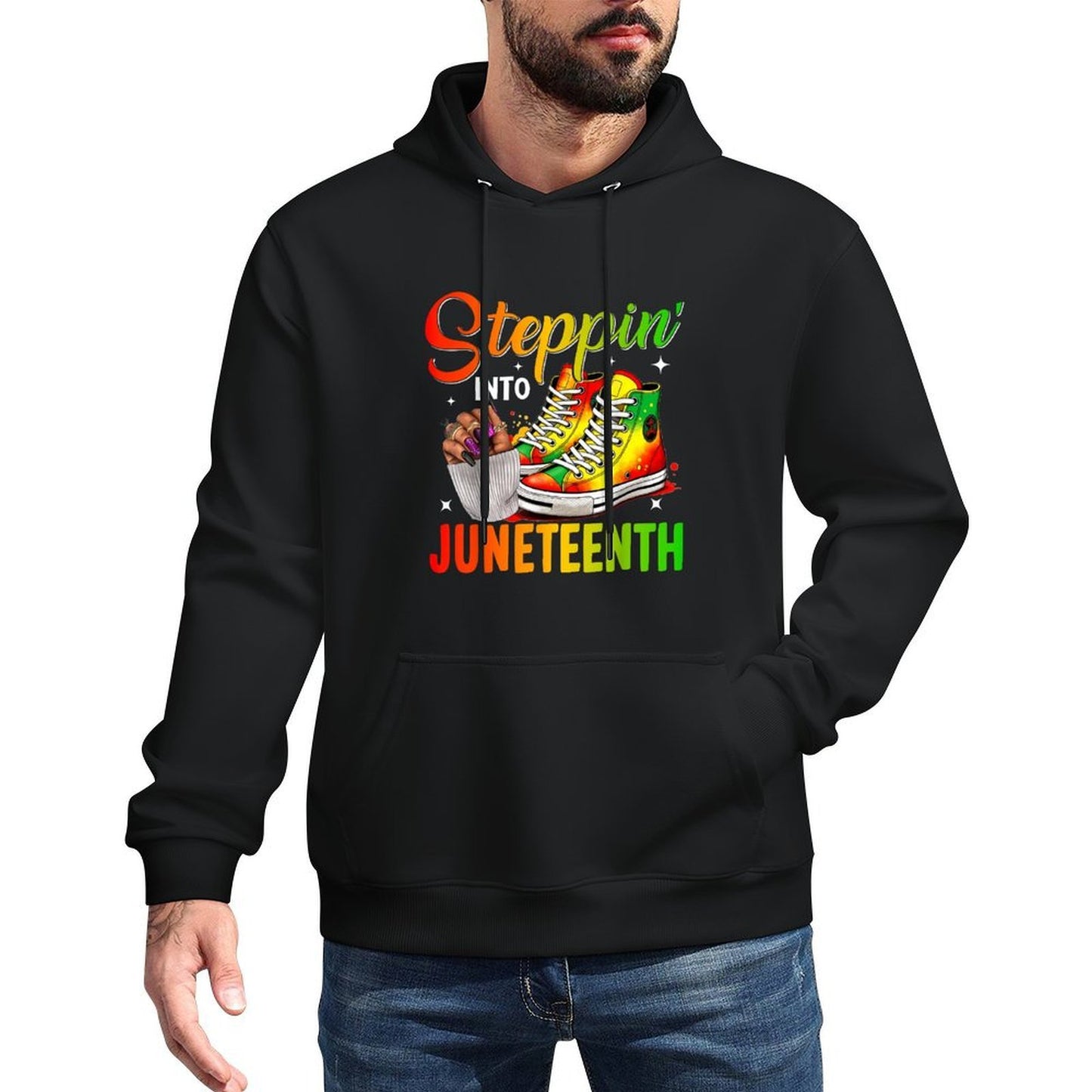 Juneteenths Women Stepping Into Juneteenth Black Girls Pilling-Resistant Hoodie