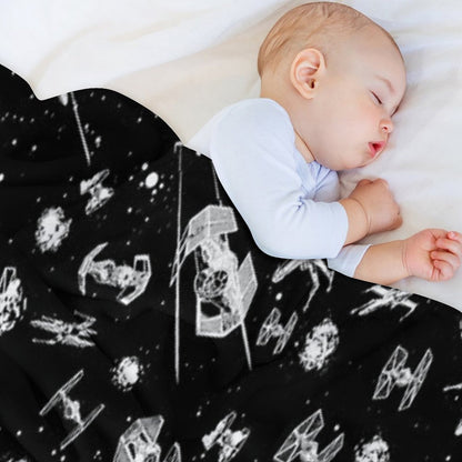 Space Ship Battle Throw Blanket