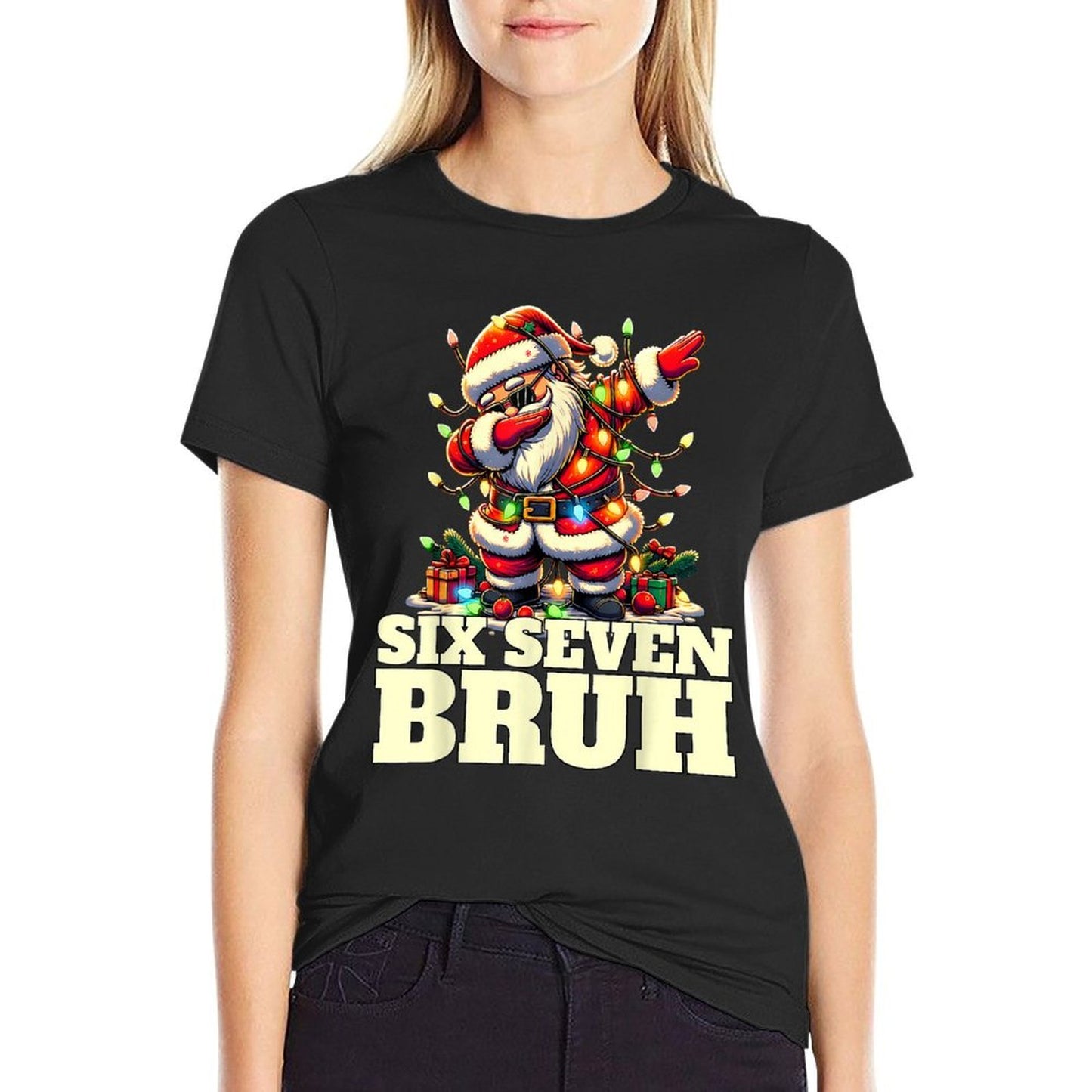 Funny Six Seven Christmas 6-7 Meme Santa 6 7 Six Seven Bruh  Versatile T-Shirt